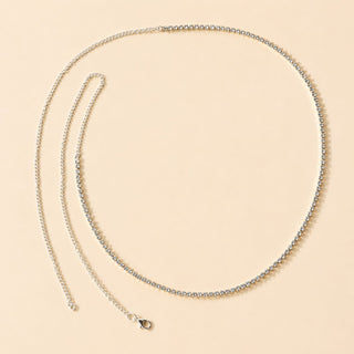 Harriet diamond simulant silver finish kamar bandh waist belt full view