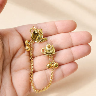 Indee Gold Lightweight & Easy to Wear Drop Chain Ear Cuff Earrings