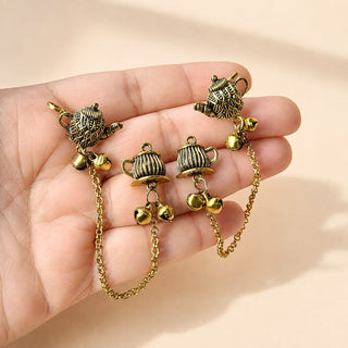 Indee Gold Lightweight & Easy to Wear Drop Chain Ear Cuff Earrings