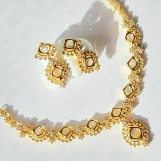 Jade Clear White CZ Diamond Simulant Necklace Set