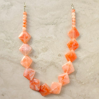 Fallon Orange Resin Handcrafted Necklace