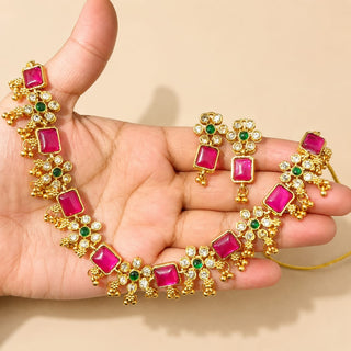 Joanna Multicolour Kemp Gold Finish Necklace Set