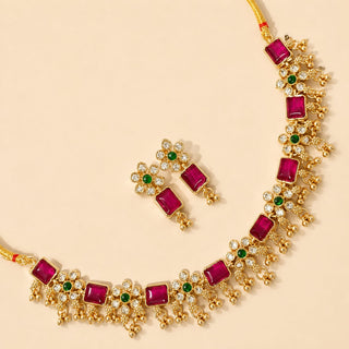Joanna Multicolour Kemp Gold Finish Necklace Set