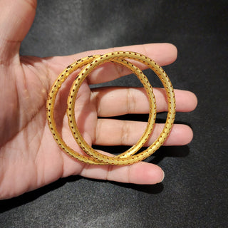 Josephine 20k Gold Finish Bangle Set (Pair) (2.4, 2.6, 2.8 & 2.10 Available)