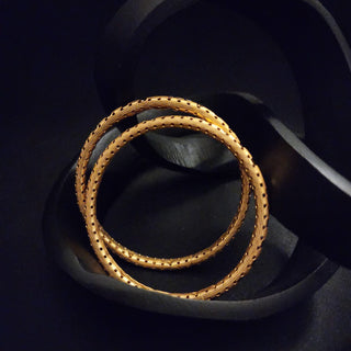 Josephine 20k Gold Finish Bangle Set (Pair) (2.4, 2.6, 2.8 & 2.10 Available)