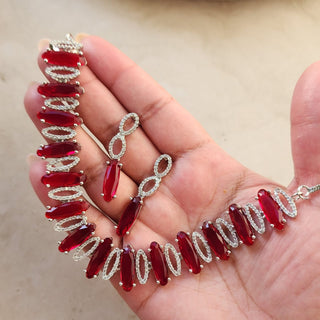 Juniper Red Diamond Simulant Necklace Set