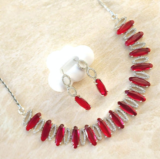 Juniper Red Diamond Simulant Necklace Set