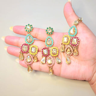 Kadence Multicolour Necklace Set with Tikka