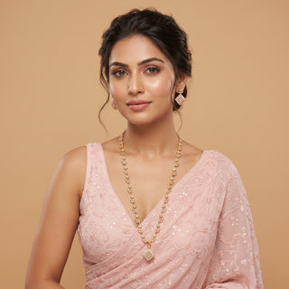 Kaia Pink CZ Diamond Simulant Long Necklace Set