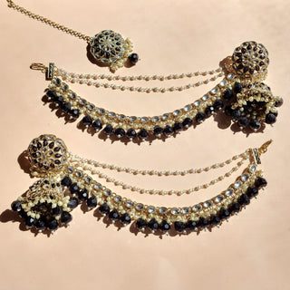 Katrina Black Baahubali Kundan Jhumka Earrings