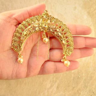 Lauren Gold Plated Khopa / Ambada Clip Hair Bun Accessory