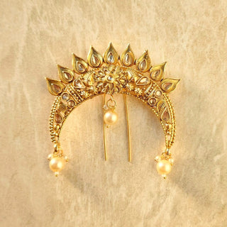 Lauren Gold Plated Khopa / Ambada Clip Hair Bun Accessory