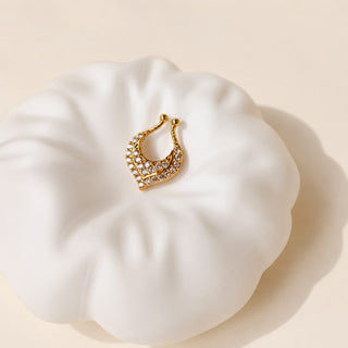Layla Gold Diamond Clip-on Septum Nose Ring Nath (no piercing needed)