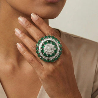 Layla Green Adjustable Diamond Simulant Ring