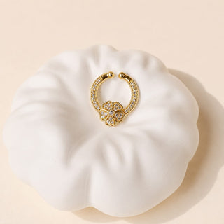 Lena Gold Diamond Clip-on Septum Nose Ring Nath (no piercing needed)