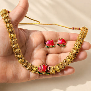 Lennox Multicolour Temple Lotus Necklace Set