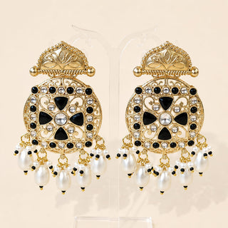 Lillie Black Kundan Earrings