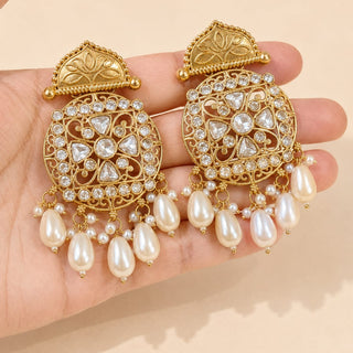 Lillie White Kundan Earrings