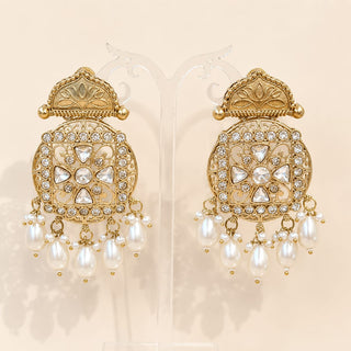 Lillie White Kundan Earrings