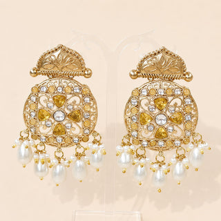 Lillie Yellow Kundan Earrings