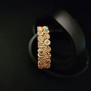 Madeline Multicolour Gold Kada Bangles (Pair) (2.4, 2.6, 2.8)