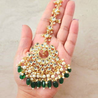 Madison Green Kundan Necklace Set with Tikka