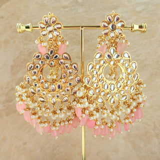 Madison Pink Kundan Necklace Set with Tikka