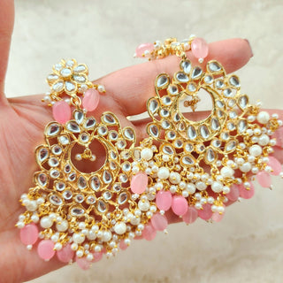 Madison Pink Kundan Necklace Set with Tikka