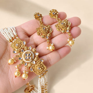 Mariah White Kundan Choker Necklace Set