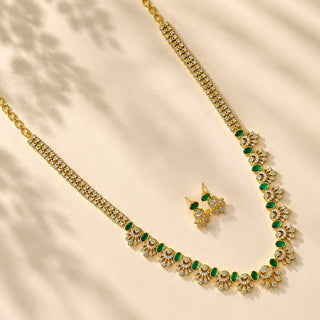 Marissa Green Luxury Kemp CZ Diamond Long Necklace Set