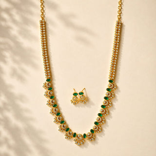 Marissa Green Luxury Kemp CZ Diamond Long Necklace Set