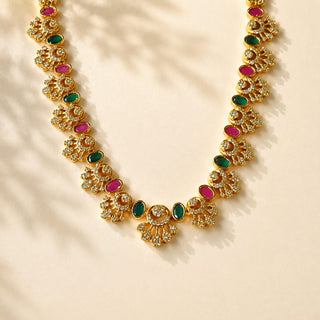 Marissa Multicolour Premium Kemp CZ Diamond Long Necklace Set