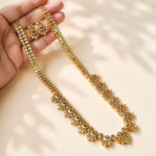 Marissa White Luxury Kemp CZ Diamond Long Necklace Set