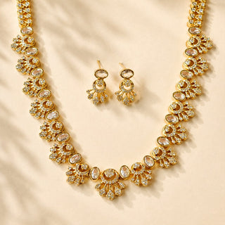 Marissa White Luxury Kemp CZ Diamond Long Necklace Set