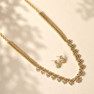 Marissa White Luxury Kemp CZ Diamond Long Necklace Set