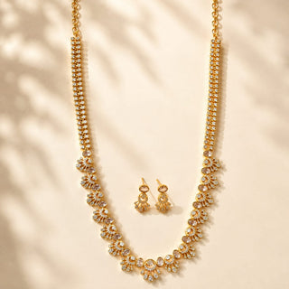 Marissa White Luxury Kemp CZ Diamond Long Necklace Set