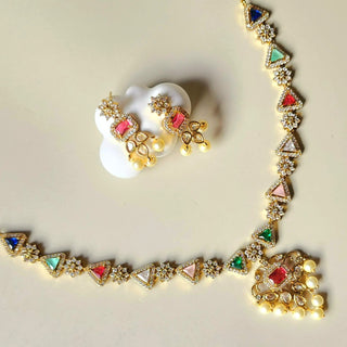 Maya Multicolour CZ Diamond Simulant Necklace Set