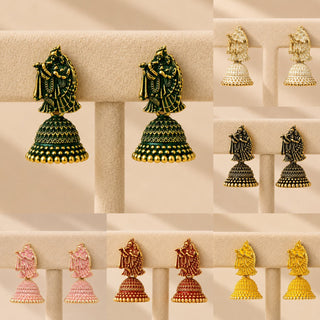 Meadow Temple Mini Jhumki Earrings (Available in 9 Colours)