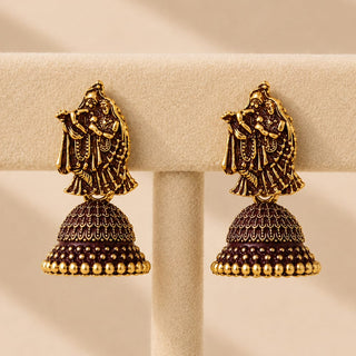 Meadow Temple Mini Jhumki Earrings (Available in 9 Colours)