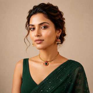 Mehrin Multicolour Jhumka Necklace Set