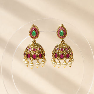 Mehrin Multicolour Jhumka Necklace Set
