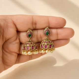 Mehrin Multicolour Jhumka Necklace Set