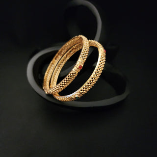Melissa Multicolour Gold Bangles (Pair) (2.4, 2.6, 2.8)