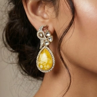 Mia Yellow Peacock Earrings