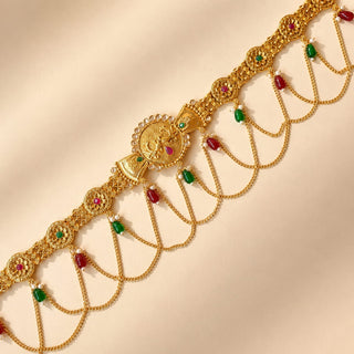 Milena Multicolour Saree Kemp Peacock Waist Chain / Kamar Kandora / Kamar Patta