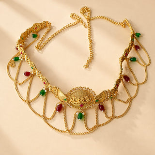 Milena Multicolour Saree Kemp Peacock Waist Chain / Kamar Kandora / Kamar Patta