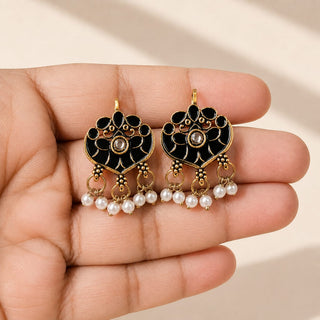 Millie Black Lightweight & Easy to Wear Bugadi Ear Cuff Earrings