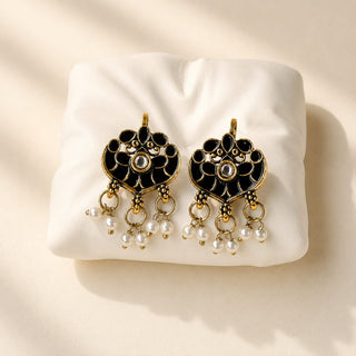 Millie Black Lightweight & Easy to Wear Bugadi Ear Cuff Earrings