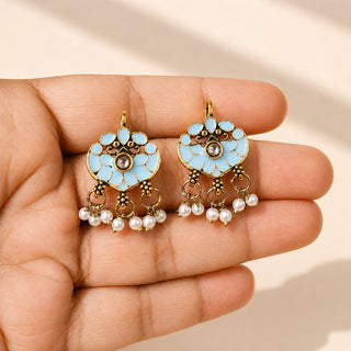 Millie Light Blue Lightweight & Easy to Wear Bugadi Ear Cuff Earrings