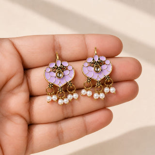 Millie Light Purple Lightweight & Easy to Wear Bugadi Ear Cuff Earrings